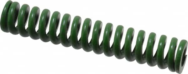 Associated Spring Raymond - 3/4" Hole Diam, 3/8" Rod Diam, 4" Free Length, Green Die Spring - 300 Lb Max Deflection, 1" Max Deflection, Extra Heavy Duty, Chromium Alloy Steel - Caliber Tooling