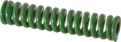 Associated Spring Raymond - 1" Hole Diam, 1/2" Rod Diam, 4-1/2" Free Length, Green Die Spring - 549 Lb Max Deflection, 1.13" Max Deflection, Extra Heavy Duty, Chromium Alloy Steel - Caliber Tooling