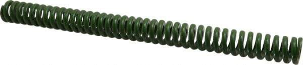 Associated Spring Raymond - 1" Hole Diam, 1/2" Rod Diam, 12" Free Length, Green Die Spring - 528 Lb Max Deflection, 3" Max Deflection, Extra Heavy Duty, Chromium Alloy Steel - Caliber Tooling