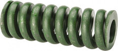 Associated Spring Raymond - 1-1/2" Hole Diam, 3/4" Rod Diam, 4" Free Length, Green Die Spring - 1712 Lb Max Deflection, 1" Max Deflection, Extra Heavy Duty, Chromium Alloy Steel - Caliber Tooling