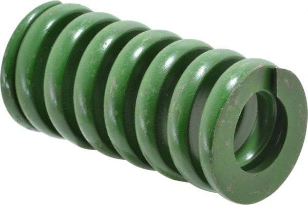 Associated Spring Raymond - 2" Hole Diam, 1" Rod Diam, 4" Free Length, Green Die Spring - 2200 Lb Max Deflection, 1" Max Deflection, Extra Heavy Duty, Chromium Alloy Steel - Caliber Tooling