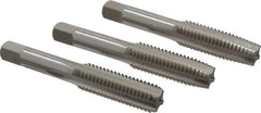 Hertel - 9/16-12 UNC, 4 Flute, Bottoming, Plug & Taper, Bright Finish, High Speed Steel Tap Set - Right Hand Cut, 3-19/32" OAL, 1-21/32" Thread Length, 3B Class of Fit - Caliber Tooling