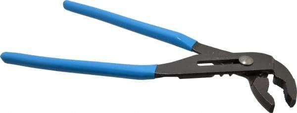 Channellock - 12" OAL, 2-1/4" Max Capacity, 6 Position Tongue & Groove Pliers - V-Jaws, Plastic Dipped Handles - Caliber Tooling