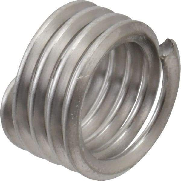 Recoil - 3/8-16 UNC, 3/8" OAL, Free Running Helical Insert - 4-3/8 Free Coils, Tanged, Stainless Steel, Bright Finish, 1D Insert Length - Exact Industrial Supply