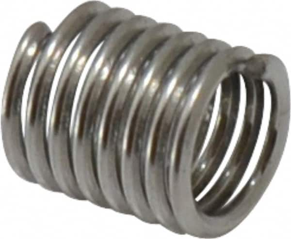 Recoil - #5-40 UNC, 1/4" OAL, Free Running Helical Insert - 7-3/4 Free Coils, Tanged, Stainless Steel, Bright Finish, 2D Insert Length - Exact Industrial Supply