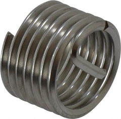 Recoil - 7/16-20 UNF, 0.438" OAL, Free Running Helical Insert - 6-5/8 Free Coils, Tanged, Stainless Steel, Bright Finish, 1D Insert Length - Caliber Tooling