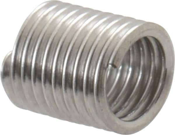 Recoil - M3x0.50 Metric Coarse, 6mm OAL, Free Running Helical Insert - 8-7/8 Free Coils, Tanged, Stainless Steel, Bright Finish, 2D Insert Length - Caliber Tooling