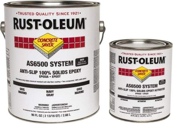 Rust-Oleum - 1 Gal Kit Gloss Navy Gray Antislip Epoxy - 25 to 35 Sq Ft/Gal Coverage, <50 g/L VOC Content - Caliber Tooling