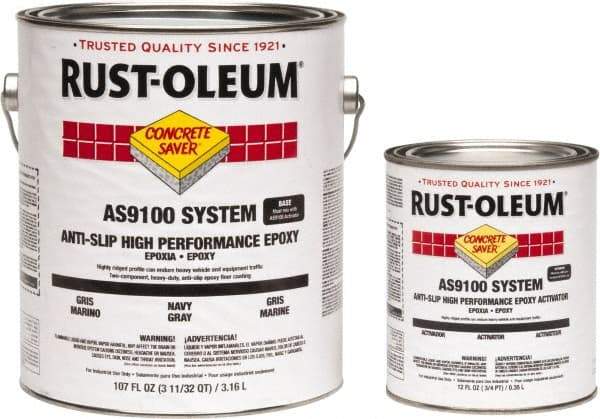 Rust-Oleum - 1 Gal Kit Gloss Navy Gray Antislip Epoxy - 40 to 60 Sq Ft/Gal Coverage, <250 g/L VOC Content - Caliber Tooling