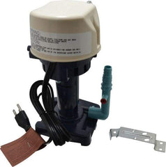 Little Giant Pumps - 0.9 Amp, 115 Volt, 1/70 hp, 1 Phase, Thermal Plastic Evaporative Cooler Pumps Machine Tool & Recirculating Pump - 5.1 GPM, 9.5 psi, 9" Overall Height, 4-1/2" Body Length, ABS Impeller, Open Fan Cooled Motor - Caliber Tooling