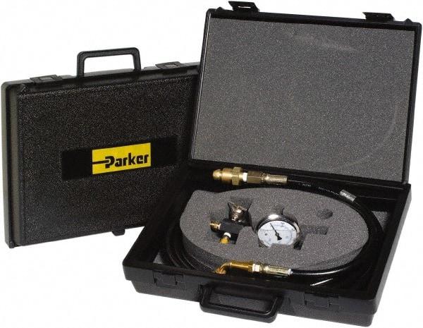 Parker - Accumulator Charging & Gauge Assembly - Includes 3,000 psi Gage, Charging Assembly, Gas Bleeder Valve, Charging Hose and Carrying Case, Use with Hydraulic Accumulators - Caliber Tooling