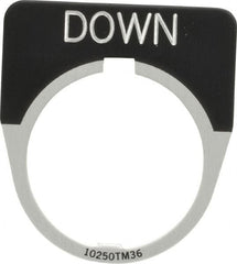 Eaton Cutler-Hammer - Half Round, Legend Plate - Down - Black Background, 30-1/2mm Hole Diameter - Caliber Tooling