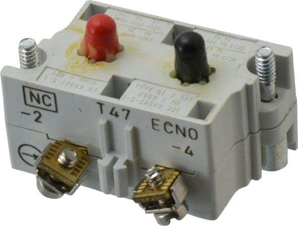 Eaton Cutler-Hammer - NO/NC, 0.5 Amp, Electrical Switch Contact Block - 120 VAC/VDC, Pressure Terminal, 30-1/2mm Hole, For Use with E34 Operators, Standard 10250T - Caliber Tooling