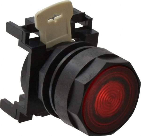 Eaton Cutler-Hammer - 25mm Mount Hole, Flush, Pushbutton Switch Only - Round, Red Pushbutton, Illuminated, Momentary (MO) - Caliber Tooling