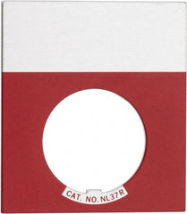 Eaton Cutler-Hammer - Legend Plate - Blank - Red Background, 22-1/2mm Hole Diameter - Caliber Tooling