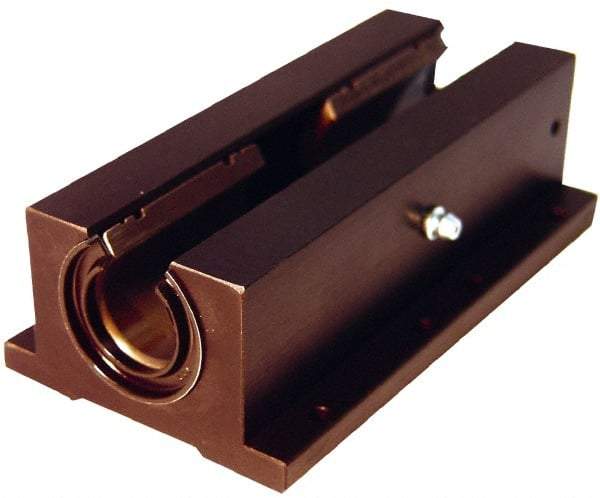 L.M76 - 0.7508" Inside Diam, Open Twin Pillow Block Linear Bearing - 2-3/4" Overall Width - Caliber Tooling