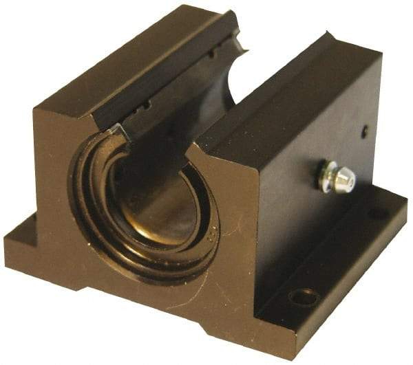 L.M76 - 0.3755" Inside Diam, Open Single Pillow Block Linear Bearing - 1-3/4" Overall Width - Caliber Tooling