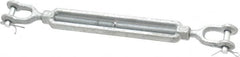 Made in USA - 1,200 Lb Load Limit, 3/8" Thread Diam, 6" Take Up, Steel Jaw & Jaw Turnbuckle - 12" Closed Length - Caliber Tooling
