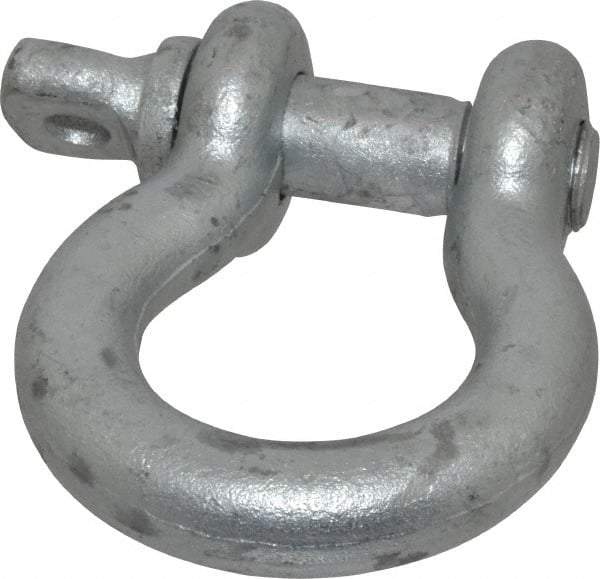 Made in USA - 7/8" Nominal Chain Size, 6.5 Ton Carbon Steel Screw Anchor Shackle - 7/8" Diam, 1" Pin Diam, 3-1/8" High x 1-7/16" Wide Inside Jaw, 2-1/16" Inside Width, 2" Max Body Thickness - Caliber Tooling