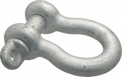 Made in USA - 1-1/8" Nominal Chain Size, 9.5 Ton Carbon Steel Screw Anchor Shackle - 1-1/8" Diam, 1-1/4" Pin Diam, 4-1/4" High x 1-13/16" Wide Inside Jaw, 2-15/16" Inside Width, 2-5/8" Max Body Thickness - Caliber Tooling