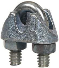 Value Collection - 1/8" Wire Rope U-Bolt Clip - Malleable Iron, Galvanized - Caliber Tooling