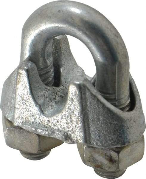 Value Collection - 1/4" Wire Rope U-Bolt Clip - Malleable Iron, Galvanized - Caliber Tooling