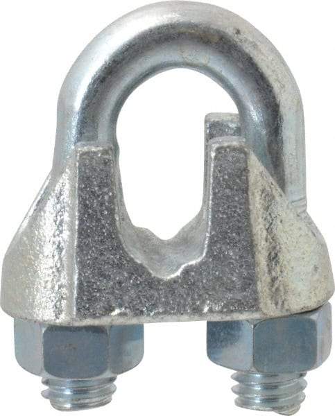 Value Collection - 3/8" Wire Rope U-Bolt Clip - Malleable Iron, Galvanized - Caliber Tooling