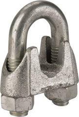 Value Collection - 3/4" Wire Rope U-Bolt Clip - Malleable Iron, Galvanized - Caliber Tooling