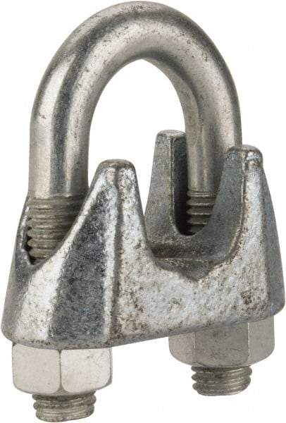 Value Collection - 1" Wire Rope U-Bolt Clip - Malleable Iron, Galvanized - Caliber Tooling