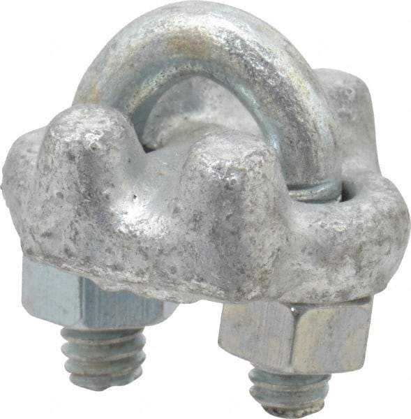 Value Collection - 1/8" Wire Rope U-Bolt Clip - Forged Steel, Galvanized - Caliber Tooling