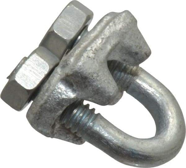 Value Collection - 3/16" Wire Rope U-Bolt Clip - Forged Steel, Galvanized - Caliber Tooling