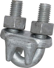 Made in USA - 7/16" Wire Rope U-Bolt Clip - Forged Steel, Galvanized - Caliber Tooling