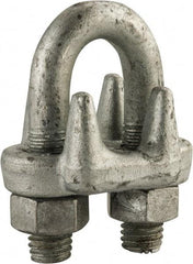 Made in USA - 9/16" Wire Rope U-Bolt Clip - Forged Steel, Galvanized - Caliber Tooling