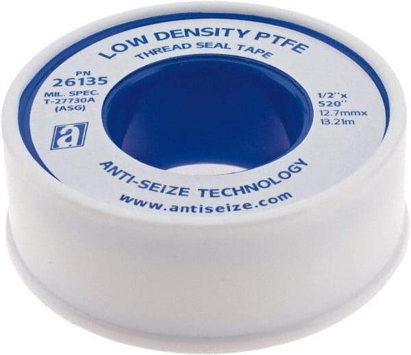 Value Collection - 1/2" Wide x 520" Long Low Density Pipe Repair Tape - -450 to 550°F, White - Caliber Tooling