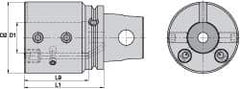 Kennametal - 40mm Bore Diam, 80mm Body Diam x 105mm Body Length, Boring Bar Holder & Adapter - 76mm Bore Depth, Internal & External Coolant - Exact Industrial Supply