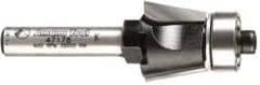 Amana Tool - 5/8" Cut Diam, 1/2" Length of Cut, 2 Flute Bevel Trim Edge Profile Router Bit - Carbide-Tipped, 1/4" Shank Diam, 2" OAL, Uncoated - Caliber Tooling