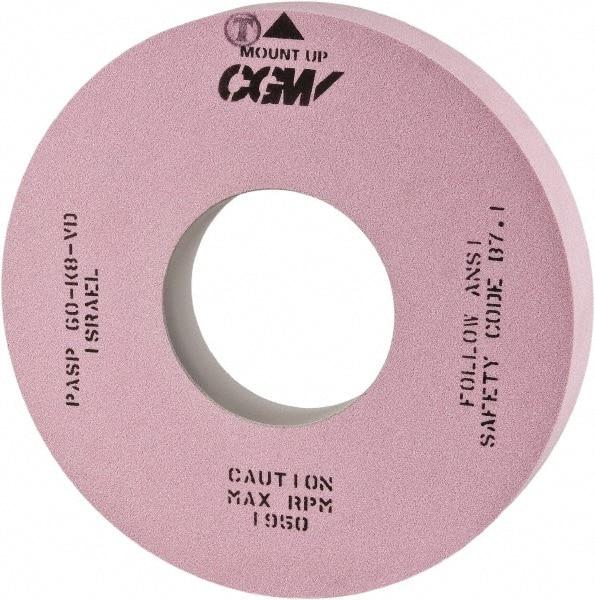 Camel Grinding Wheels - 16" Diam x 5" Hole x 2" Wide Centerless & Cylindrical Grinding Wheel - 60 Grit, Aluminum Oxide, Type 1, Vitrified Bond, No Recess - Caliber Tooling