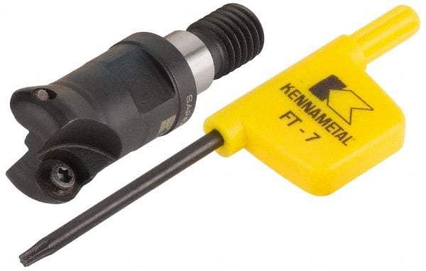 Kennametal - 12.7mm Cutting Diam, 1/2" Max Depth of Cut, Modular Connection Indexable Copy End Mill - 2 Inserts, RDHX 07T1M0S Insert, KDM Toolholder - Caliber Tooling