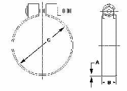 Made in USA - 4.42" ID, Steel Zinc Plated BCE Band Style Clamp - 0.12" Thick, 4-1/4" Hose - Caliber Tooling