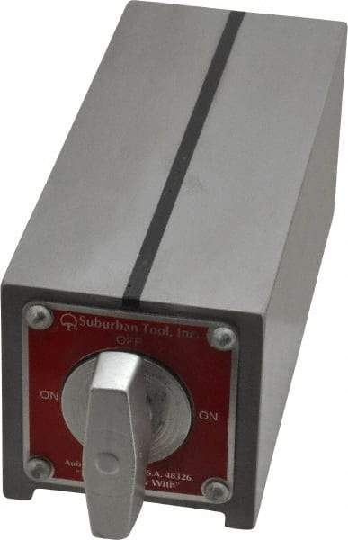 Suburban Tool - Standard Pole Rectangular Permanent Magnetic Block Chuck - 5" Long x 2" Wide x 2" High, Alnico - Caliber Tooling