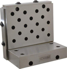 Suburban Tool - 6" Wide x 6" Deep x 4" High Steel Precision-Ground Angle Plate - Standard Plate, Machined Holes on Surface, Open End, 1-1/4" Thick, Single Plate - Caliber Tooling