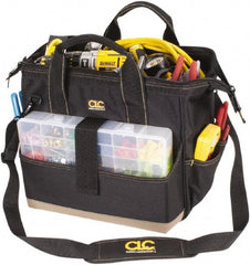 CLC - 23 Pocket Black & Khaki Polyester Tool Bag - 16" Wide x 9" Deep x 11" High - Caliber Tooling