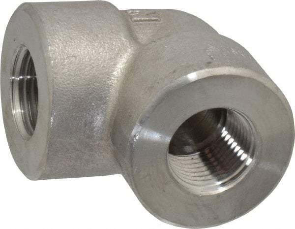 Value Collection - 1/2" Grade 304/304L Stainless Steel Pipe 90° Elbow - FNPT x FNPT End Connections, 3,000 psi - Caliber Tooling