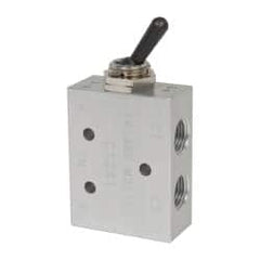 ARO/Ingersoll-Rand - 1/8" NPT Manual Mechanical Valve - 4-Way, 2 Position, Toggle/Manual & 0.2 CV Rate - Caliber Tooling