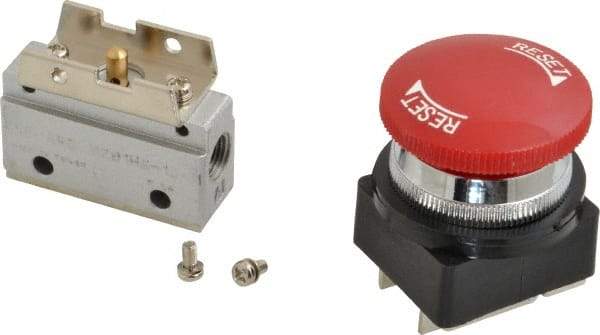 ARO/Ingersoll-Rand - 1/8" NPT Manual Mechanical Valve - 3-Way, 2 Position, Palm Button/Detent & 0.2 CV Rate - Caliber Tooling