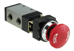 ARO/Ingersoll-Rand - 1/4" NPT Manual Mechanical Valve - 4-Way, 2 Position, Palm Button/Detent & 0.7 CV Rate - Caliber Tooling