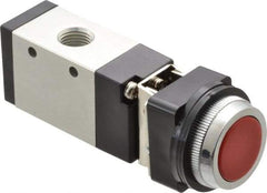 ARO/Ingersoll-Rand - 1/4" NPT Manual Mechanical Valve - 3-Way, 2 Position, Push-Button w/Guard/Spring & 0.7 CV Rate - Caliber Tooling