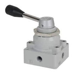 ARO/Ingersoll-Rand - 1/4" NPT Manual Mechanical Valve - 4-Way, 3 Position, Lever/Manual & 1.25 CV Rate - Caliber Tooling