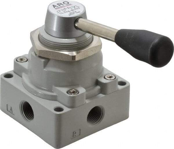 ARO/Ingersoll-Rand - 3/8" NPT Manual Mechanical Valve - 4-Way, 3 Position, Lever/Manual & 2 CV Rate - Caliber Tooling