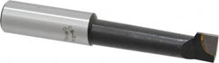 Interstate - 11/16" Min Bore Diam, 2-13/16" Max Bore Depth, 3/4 Shank Diam, Boring Bar - Right Hand Cut, Carbide-Tipped, Bright Finish - Exact Industrial Supply